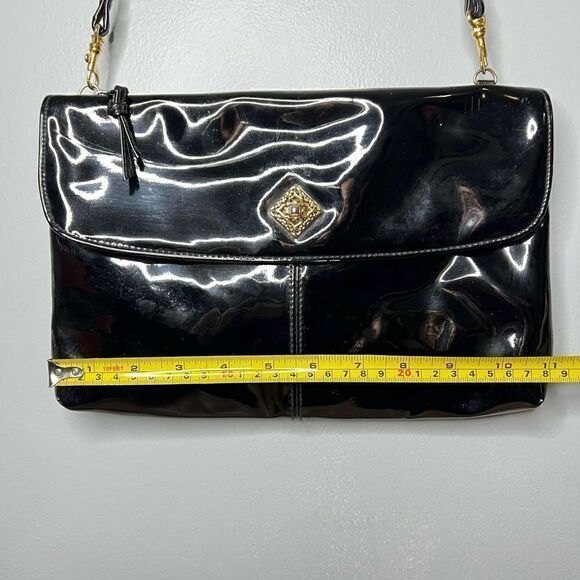 Amanda Smith, Vintage Patent Leather Crossbody Evening Bag Convertible Clutch - Picture 3 of 11